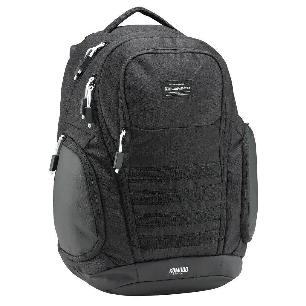 Caribee Komodo 42L Team backpack Laptop School Travel Bag Daypack Bike BLACK NEW