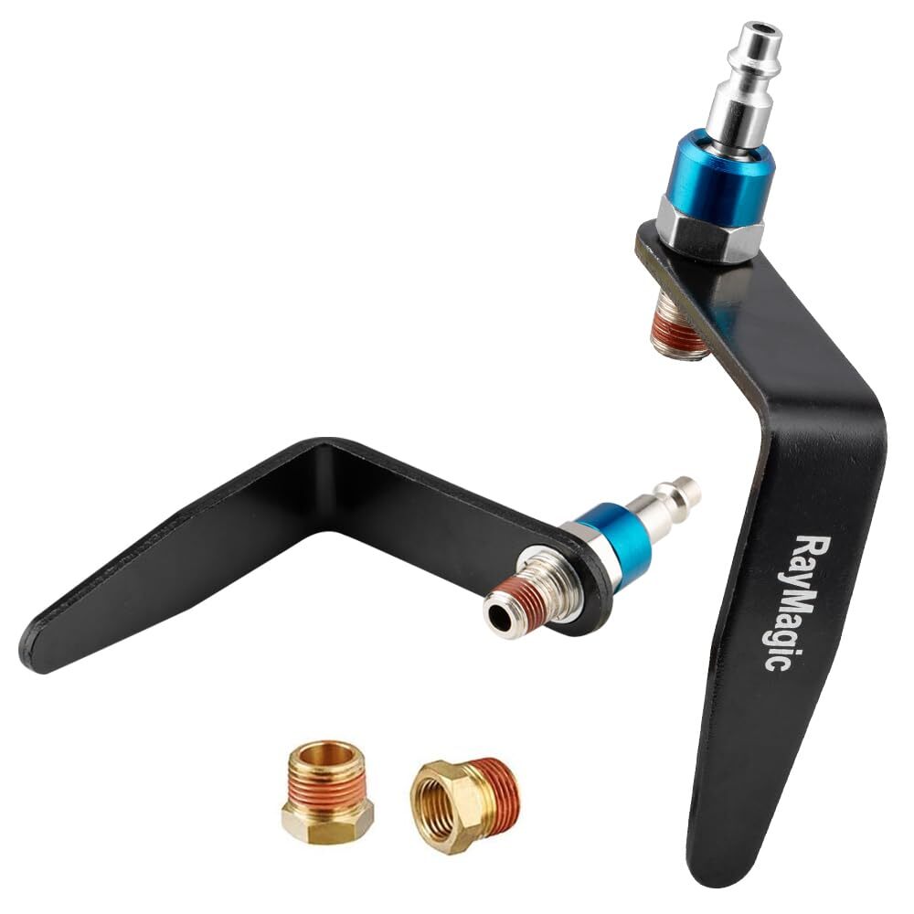 Pneumatic Tool Rafter Hook Hanger Steel 1/4" Air Swivel Fitting 2-Piece Blue