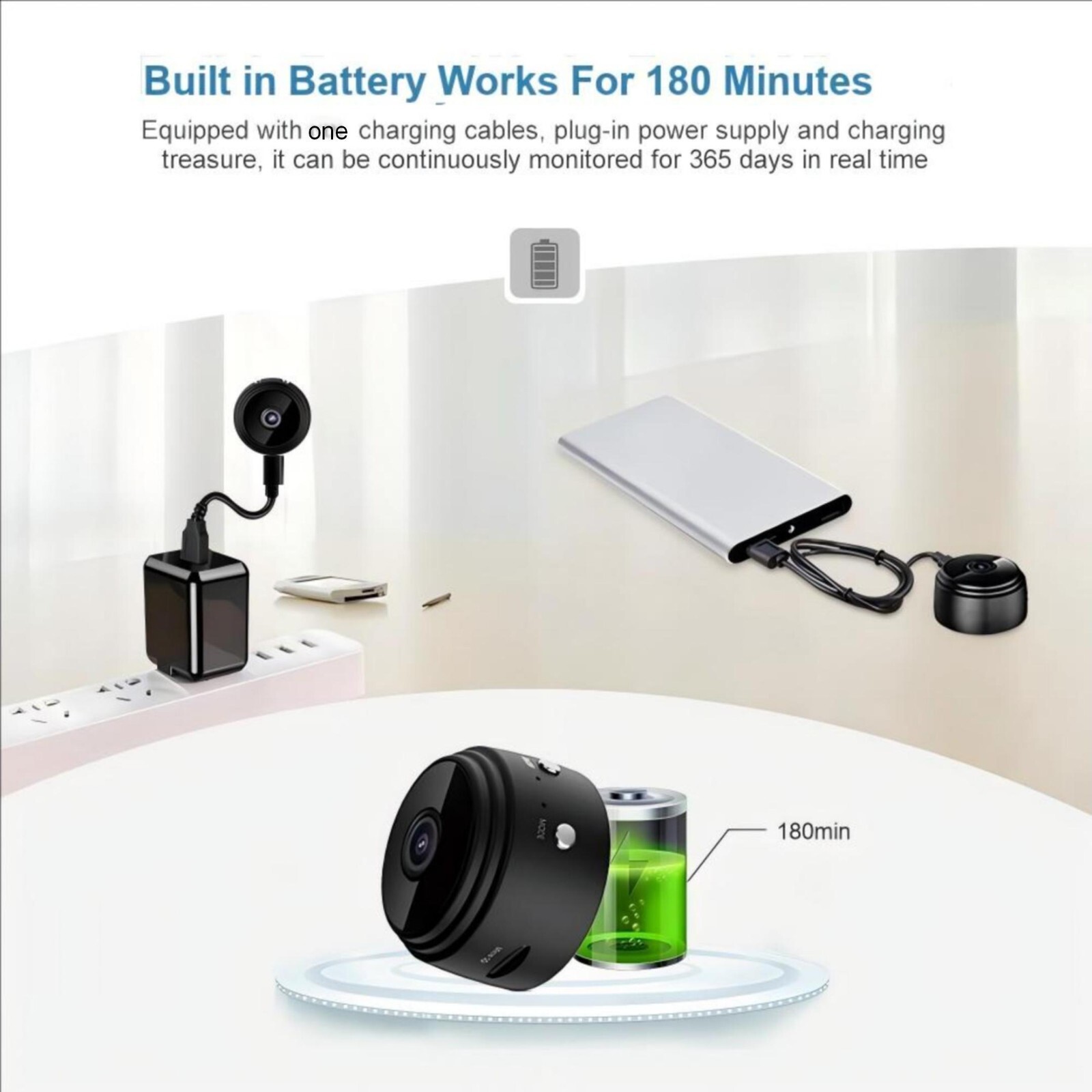 Mini Security Camera 720P HD WiFi Home Camera iOS Android Phone APP