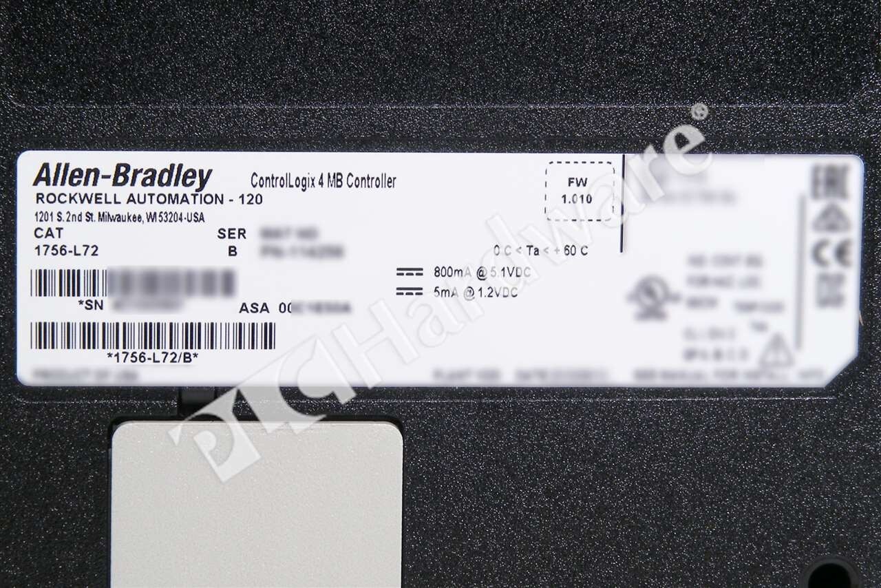 Allen Bradley 1756-L72 Series B ControlLogix Logix5572 4MB Memory Controller