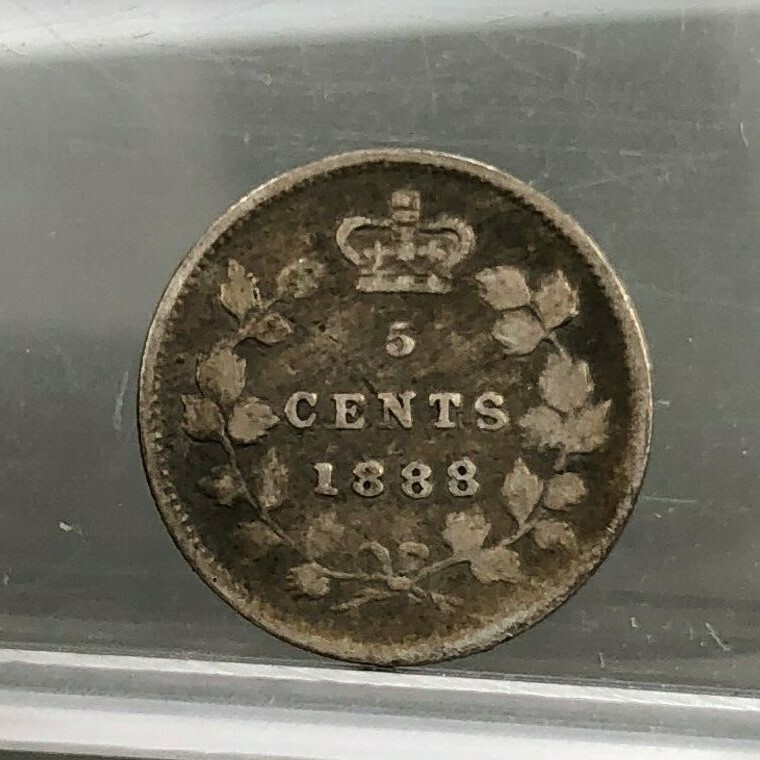 1888 CANADA ~ SMALL SIVER 5 CENT COIN