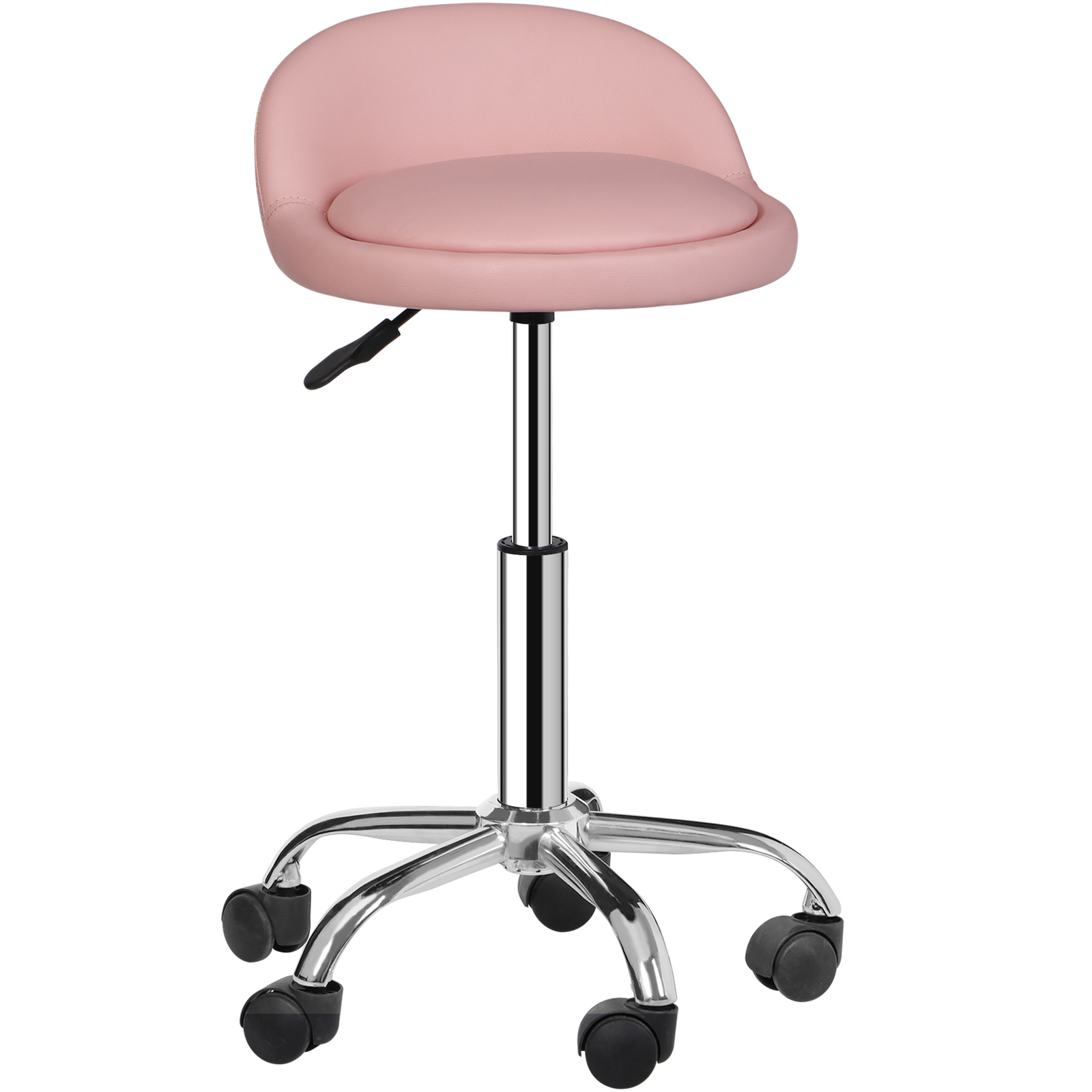 Facial Massage Spa Salon Pink Rolling Swivel Stool Wheels Adjustable Tattoo