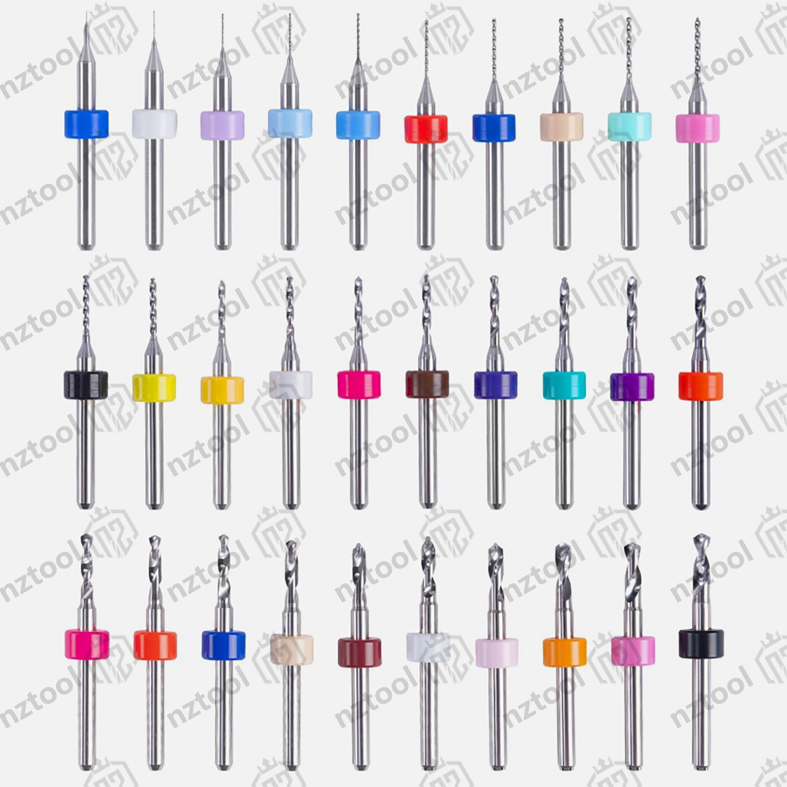 30PCS Micro Drill Bits Set for Dremel Spiral Flute 0.1-3mm Carbide Mini Bit
