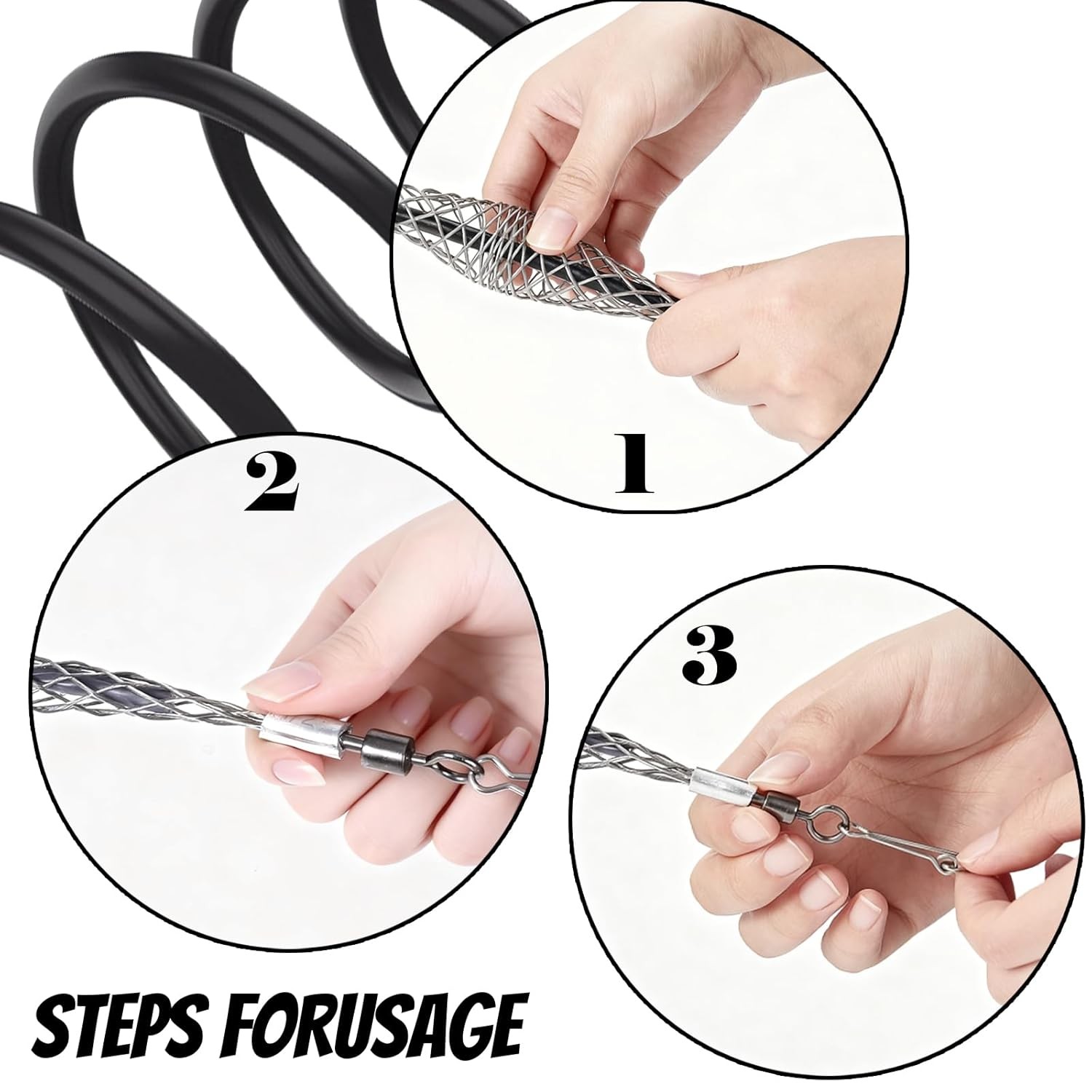2 Pcs Wire Pulling Grip Mesh - Grip Sock Wire Puller Cables Electrical Tool Cabl