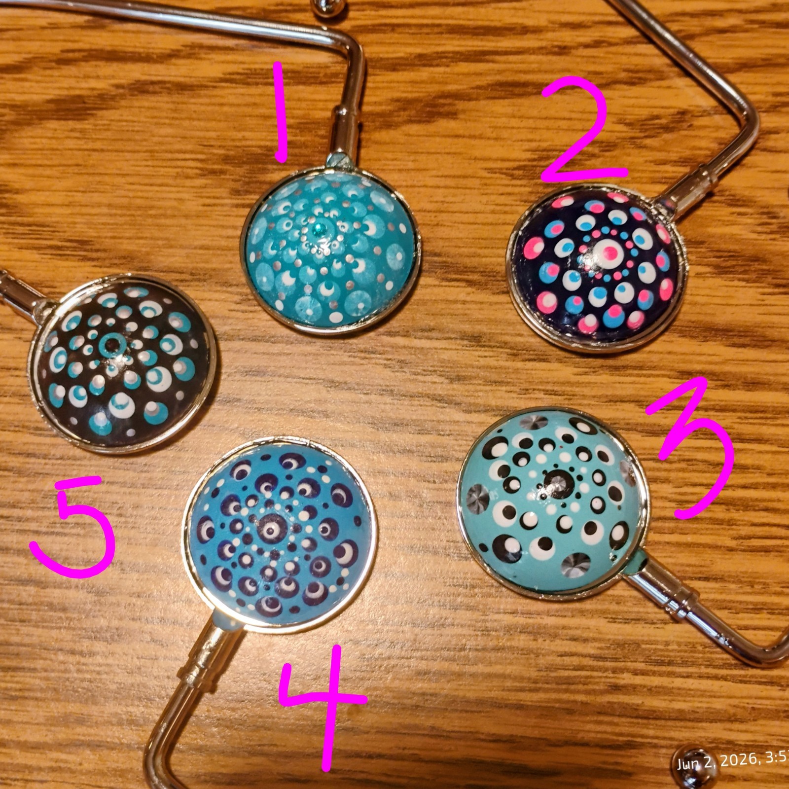 Purse Hangers Portable Handbag Hooks Hand Painted Purse Hooks