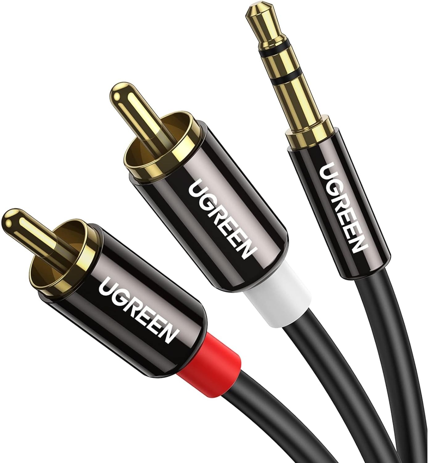 UGREEN 3.5mm to RCA Cable, 3.3FT Male Aux Audio Adapter 3.3FT, Black