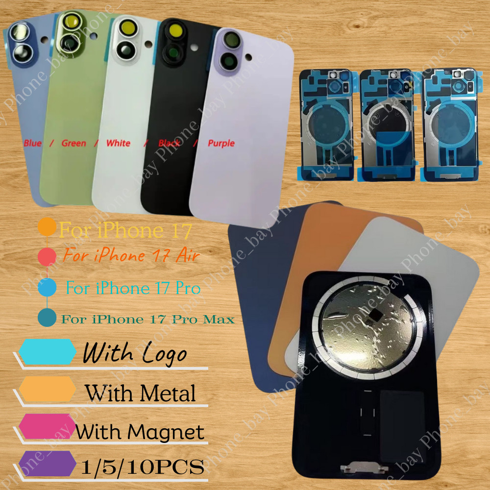 Replacement Rear Back Glass Lot With Metal Magesafe Magnet For iPhone17 17ProMax