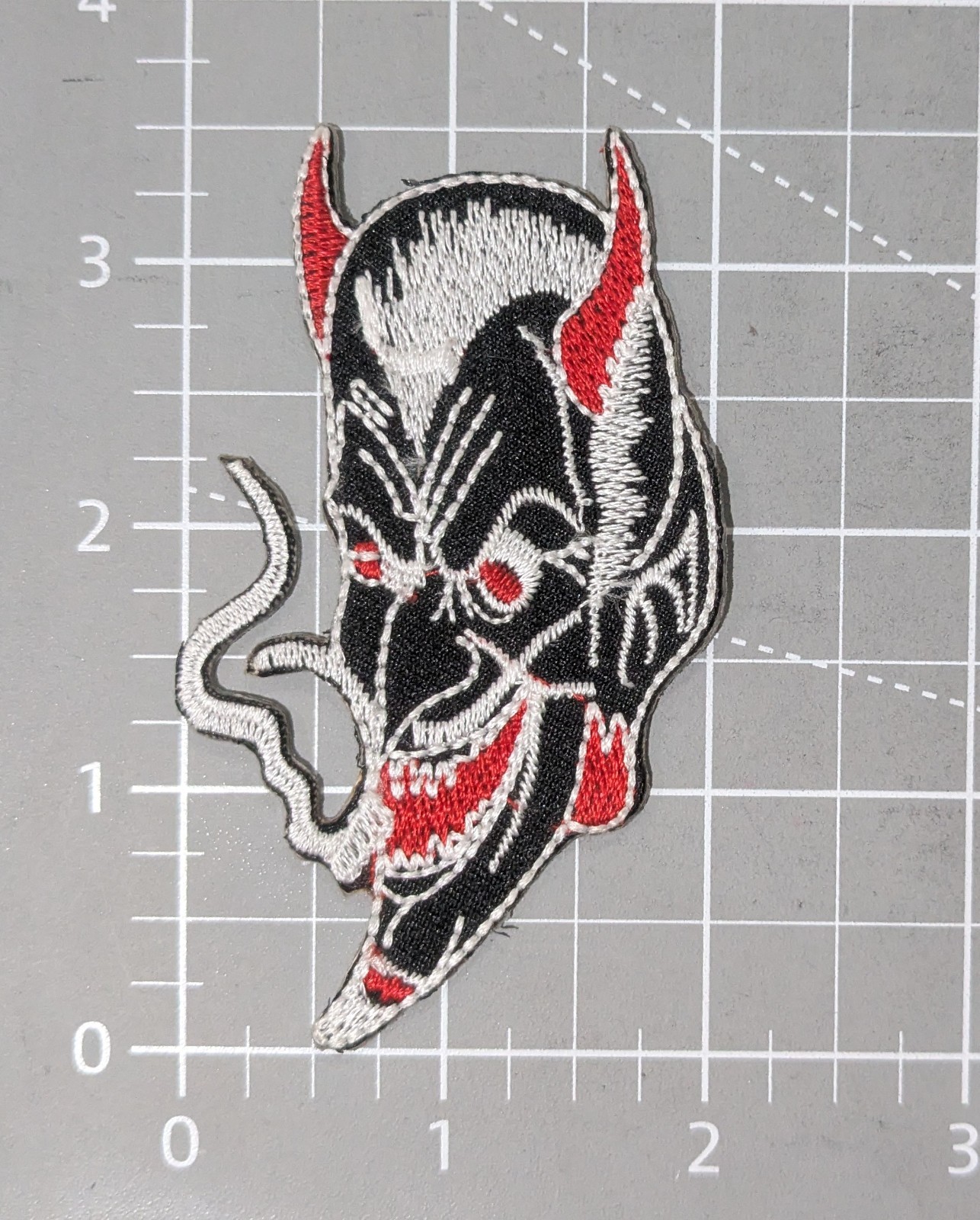 Devil Patch Smoking Satan Biker Goth Punk Rockabilly Embroidered Iron On 3.5x2 "