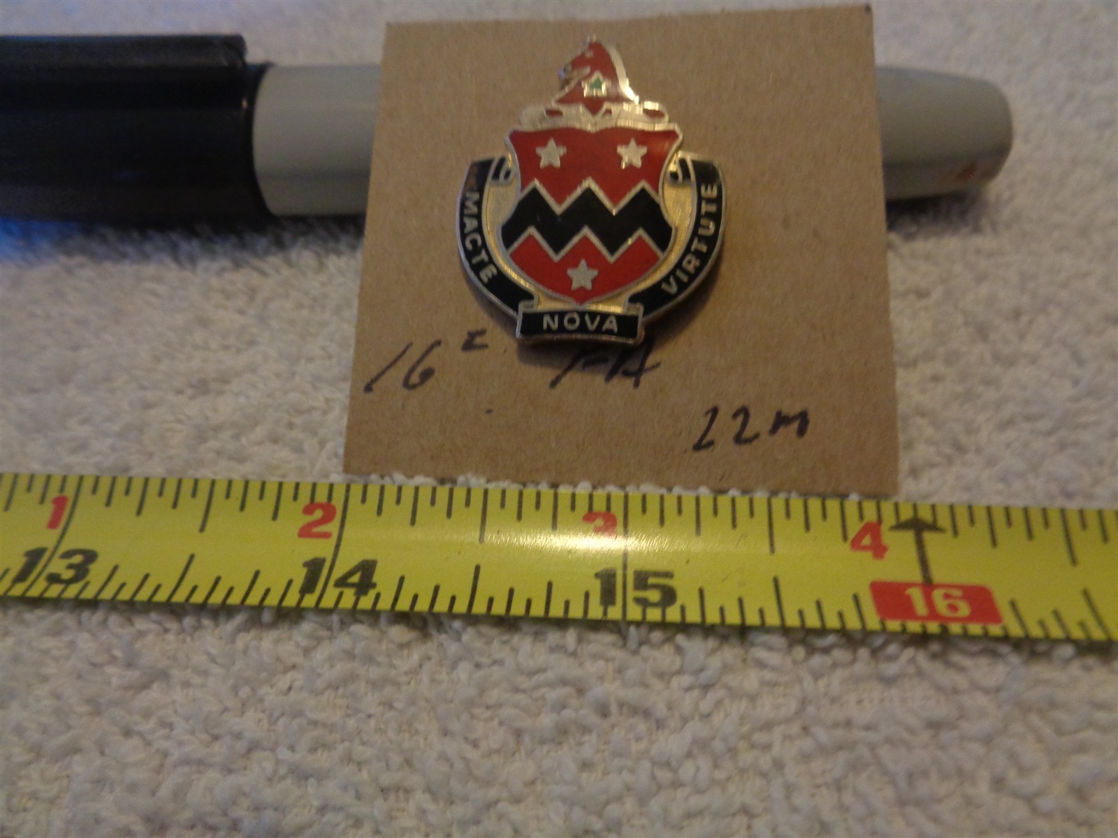 16th Field Artillery 22M Unit Crest, DI, DUI (DRAW#1)