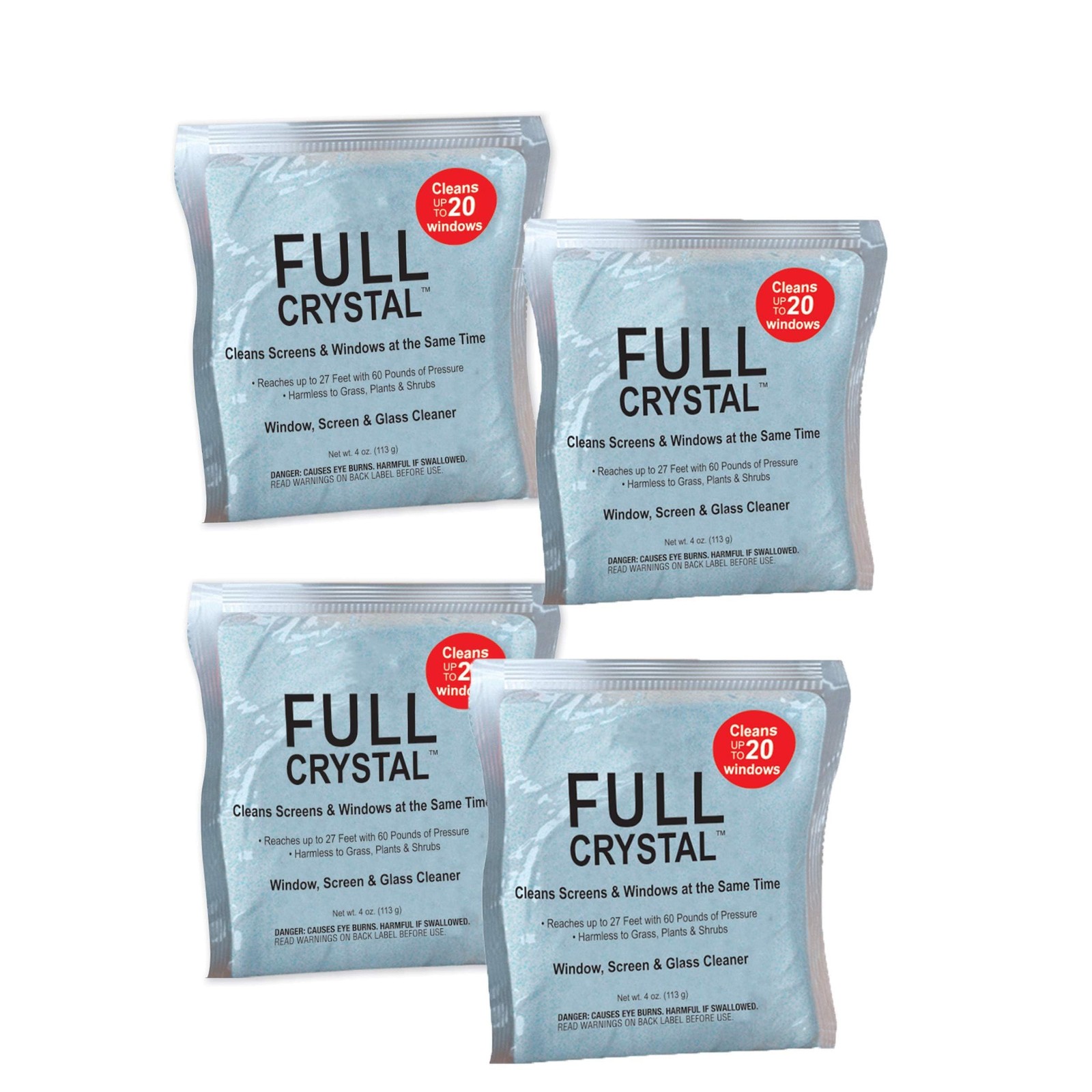 Refill Kit – 1 lb Crystal Exterior Window Cleaner for Glass and Screens, Equi...