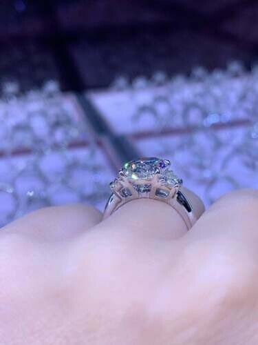 Lab-Created 4.60 Ct Oval Cut White Diamond Engagement Ring 925 Sterling Silver