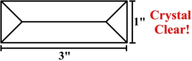 Stained Glass Supplies - 1x3 Bevels - Box of 30 - Clear