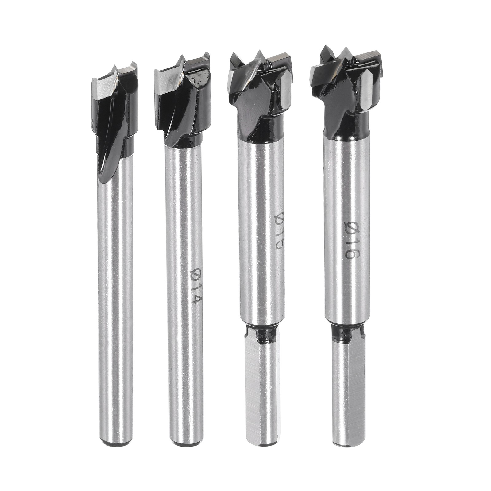 4pcs Forstner Drill Bit Set 12mm 14mm 15mm 16mm Carbide Forstner Bits
