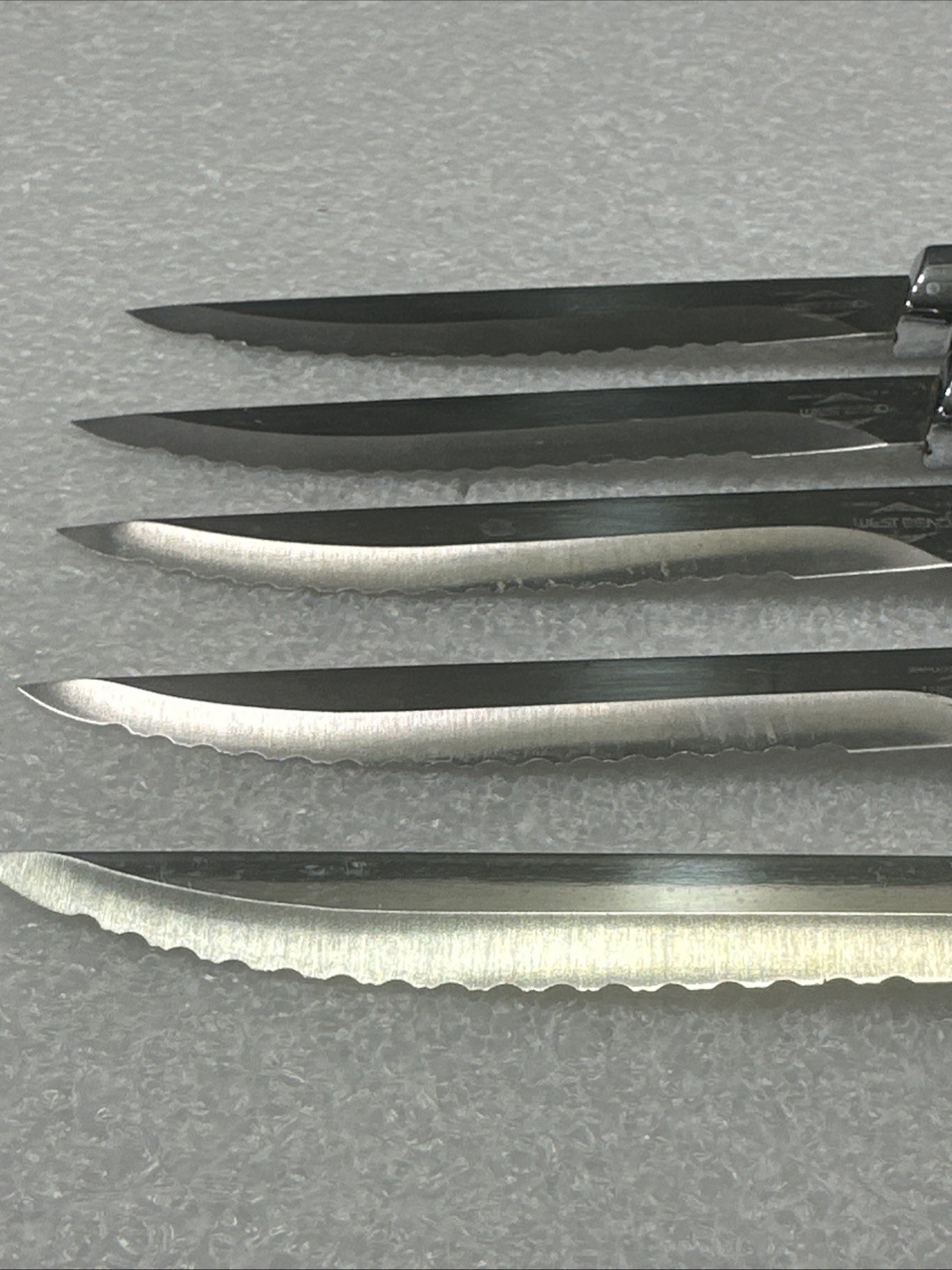 Vtg Mid Century Set (5) WEST BEND Stainless Steel Steak Knives Original Box USA