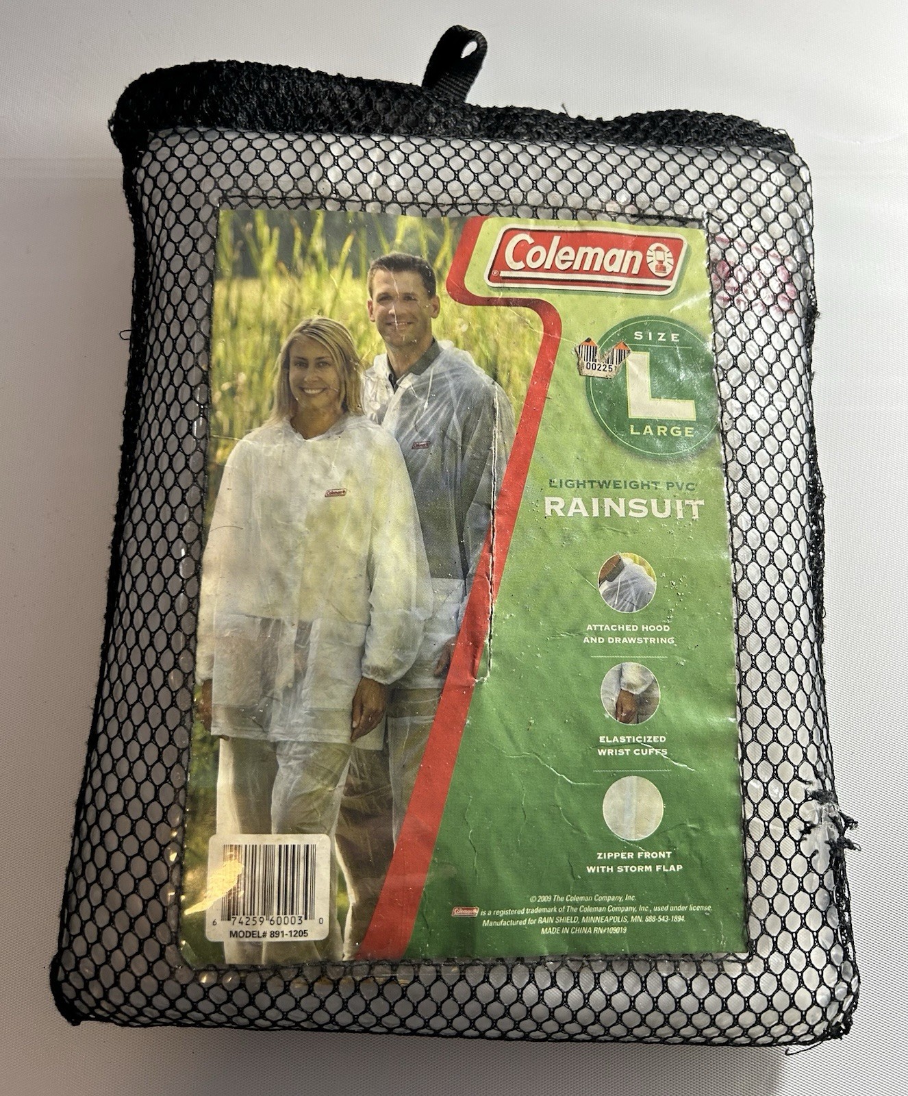 Coleman Lightweight PVC Clear Rainsuit Unisex Size Large 2009 Sealed In Package