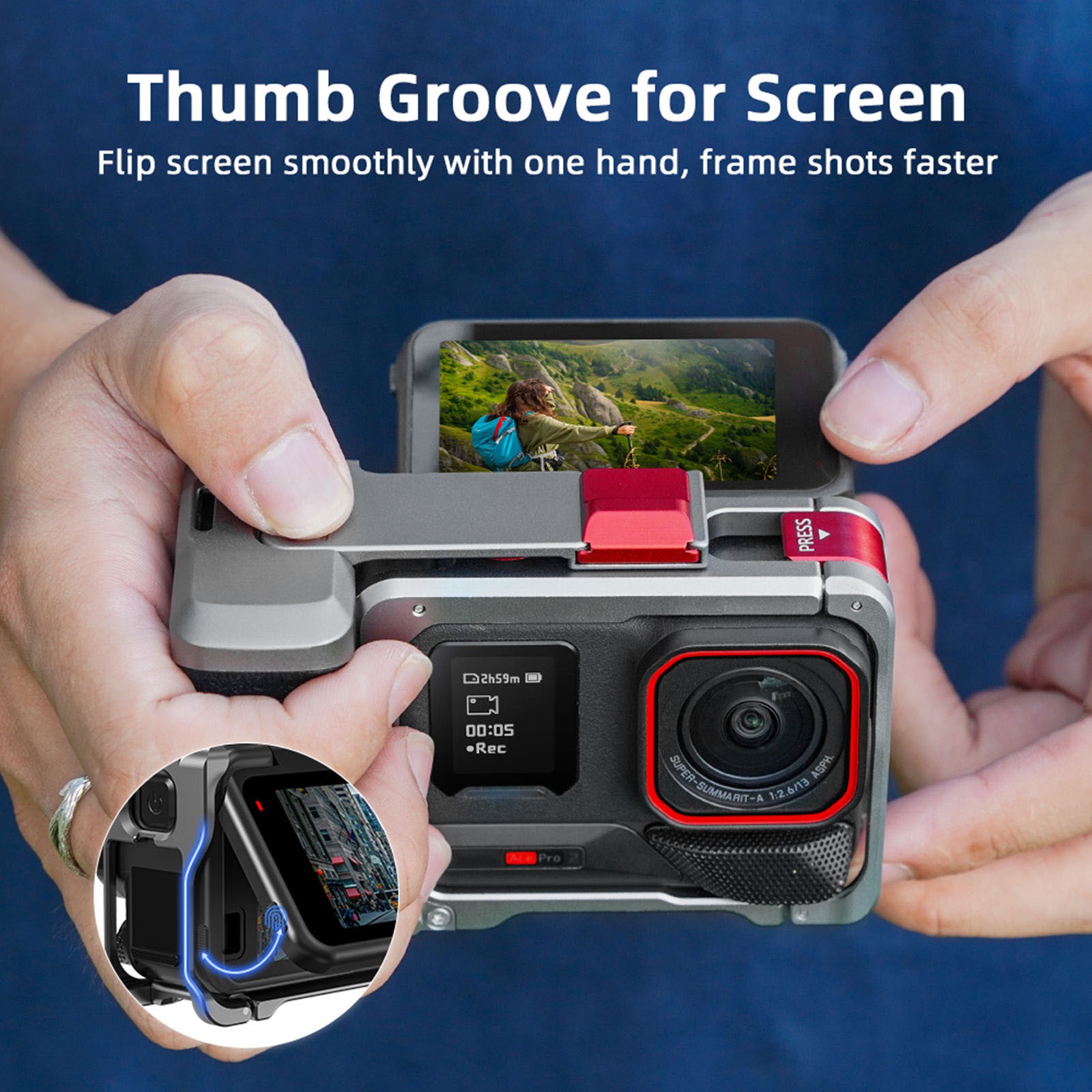 For Insta360 Ace Pro 2 Camera Aluminum Handheld Case Cover Durable Material