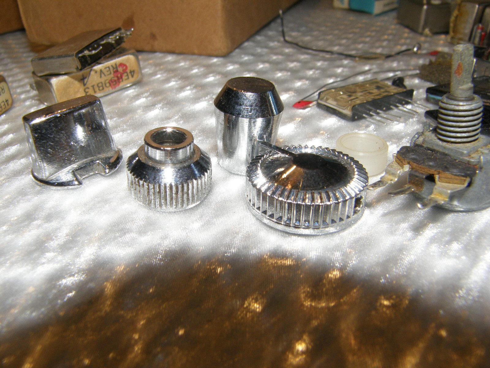 Lot of mobile 2 way radio parts knobs hybrid 2" Pioneer speaker G.E. 19C311880G4