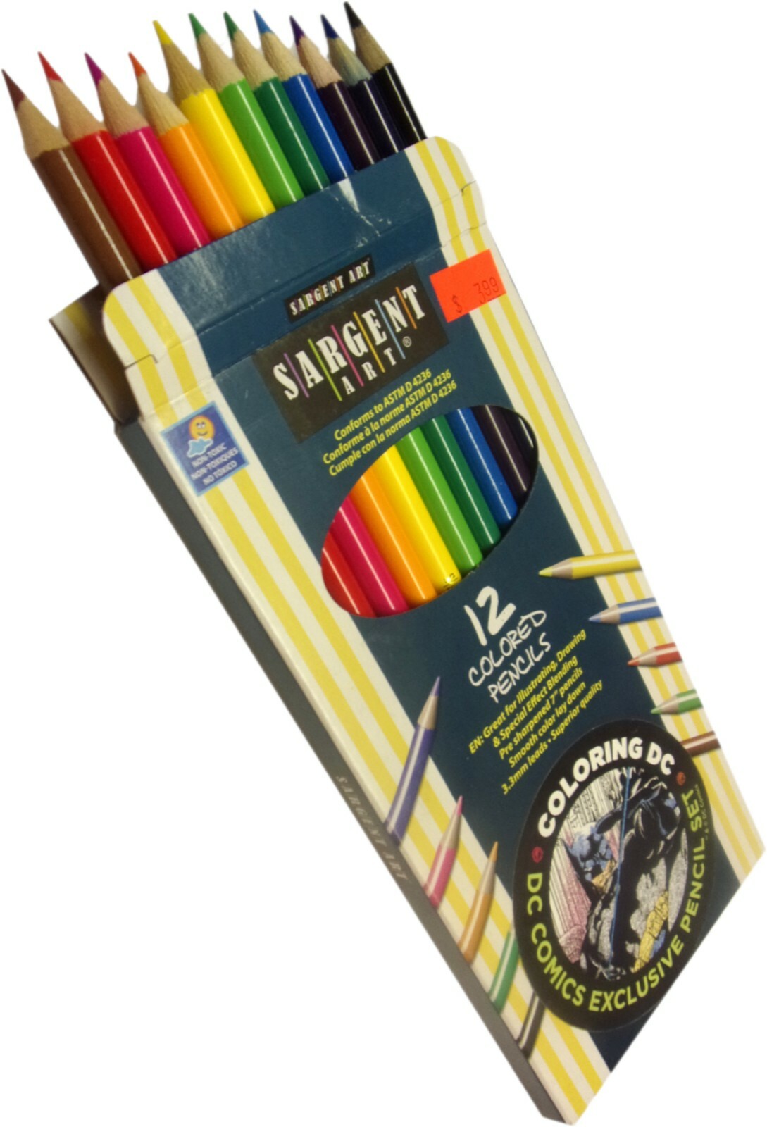 Unused DC COMICS EXCLUSIVE COLORED PENCIL SET by Sargent Art Set of 12