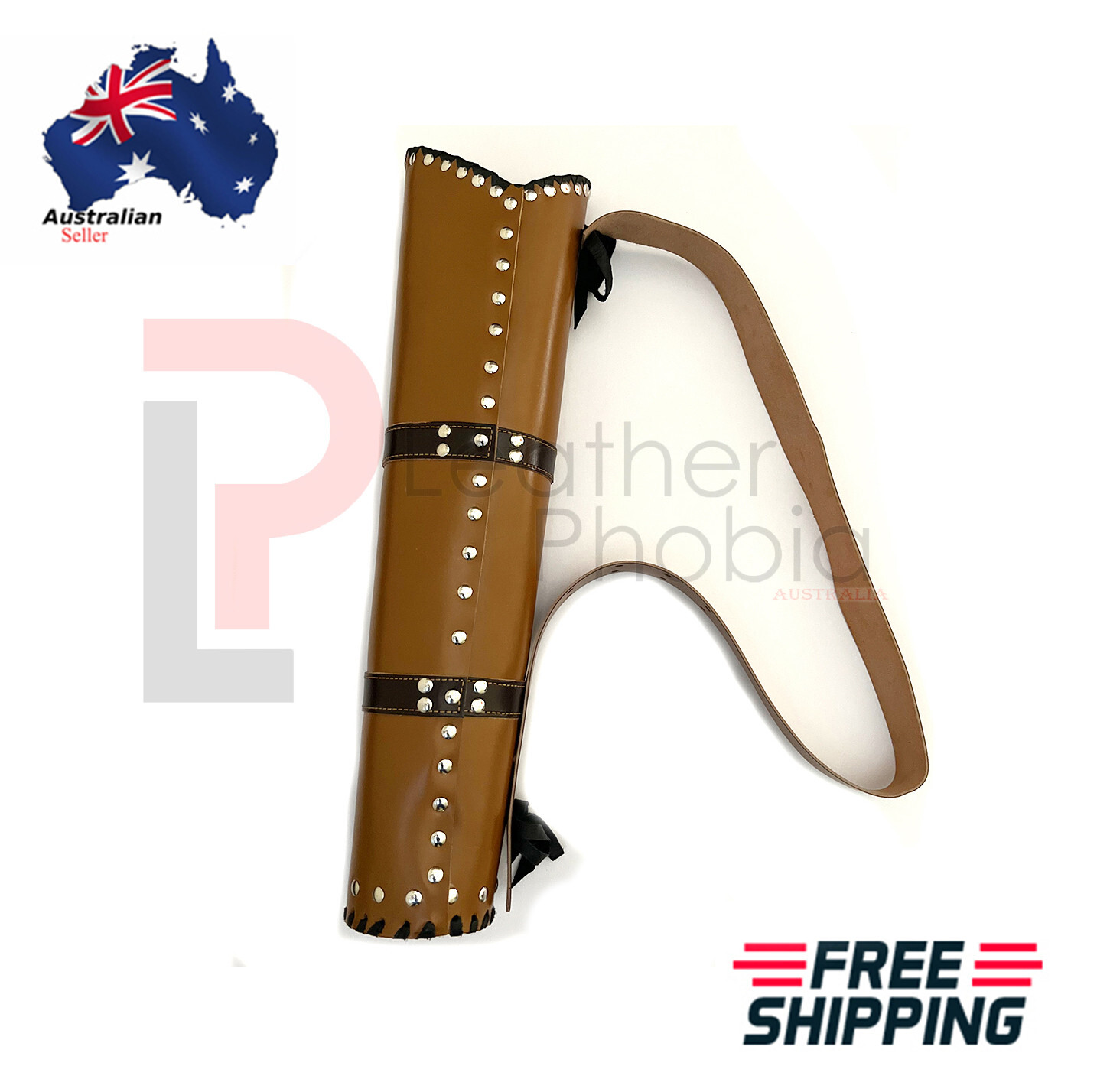 Genuine Brown Leather Arrow Holder Traditional Handmade Quiver Arrow Hip Quiver