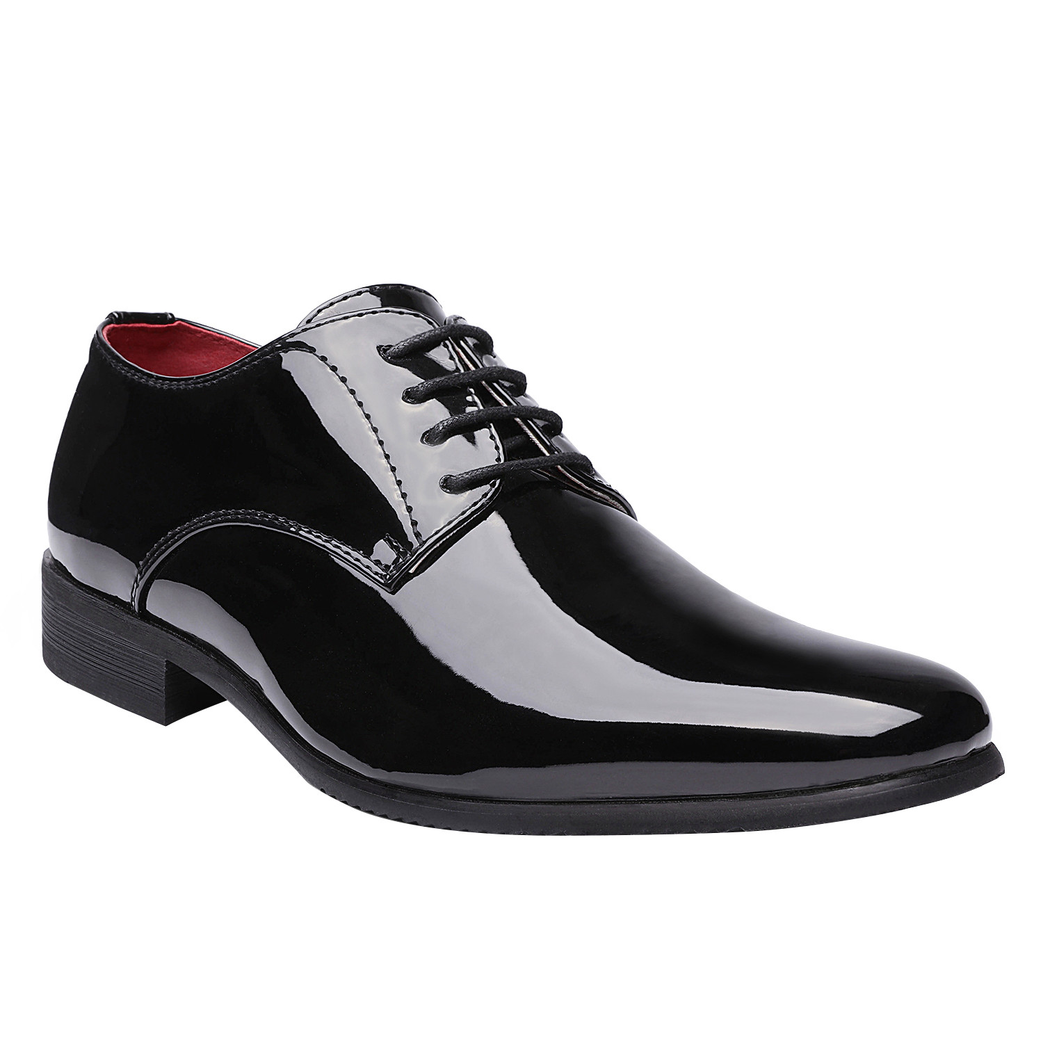Men Dress Shoes Black Formal Oxfords Faux Patent Leather Tuxedo Shoes 6.5-13