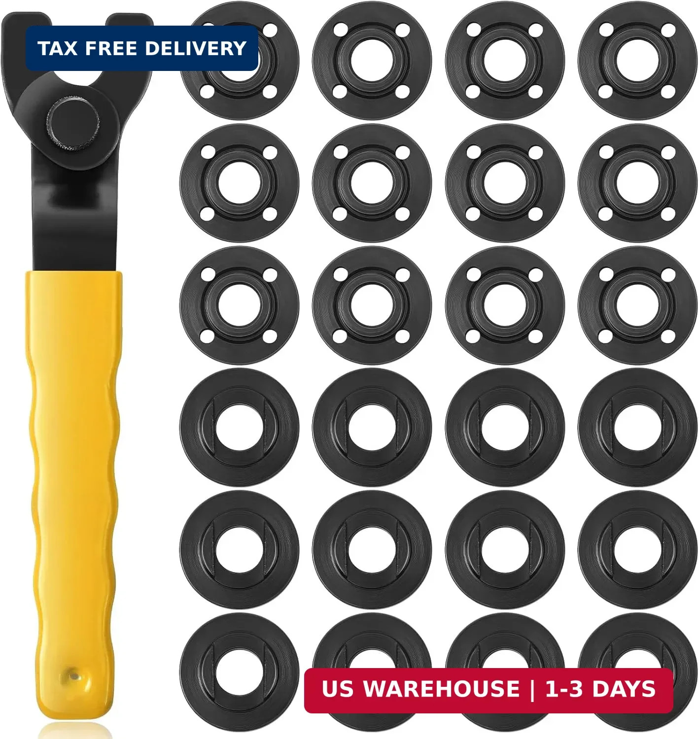 25 Pcs Angle Grinder Nut Angle Grinder Wrench Kit 5/8"-11 Flange Metal L