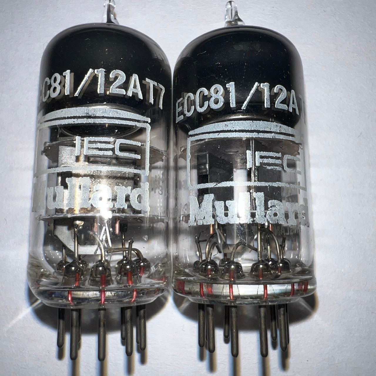BRIMAR (MULLARD) BLACK PLATE 12AT7 ECC81 MATCHED PAIR TUBES NOS