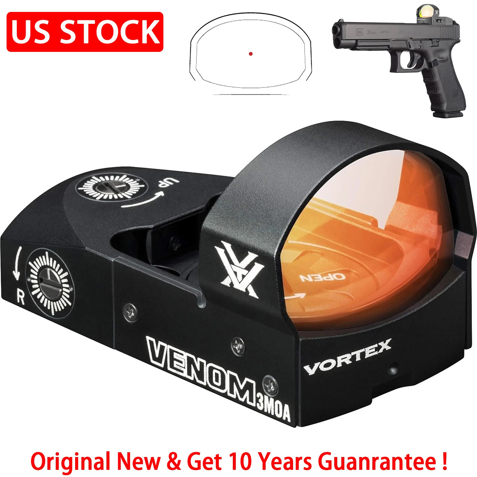 Original Vortex Venom Red Dot Sight 3 MOA With HD Lens- Black (VMD-3103) New !!!