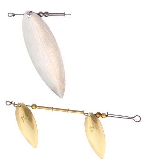 Hildebrandt 6 Slim Eli Double Willow Leaf Spinner Nickel 2 Pack