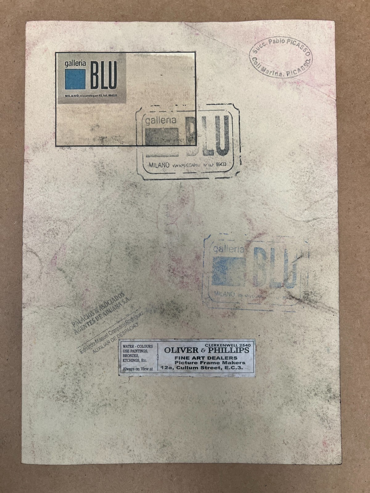 Pablo Picasso Drawing on paper (Handmade) signed and stamped mixed media.