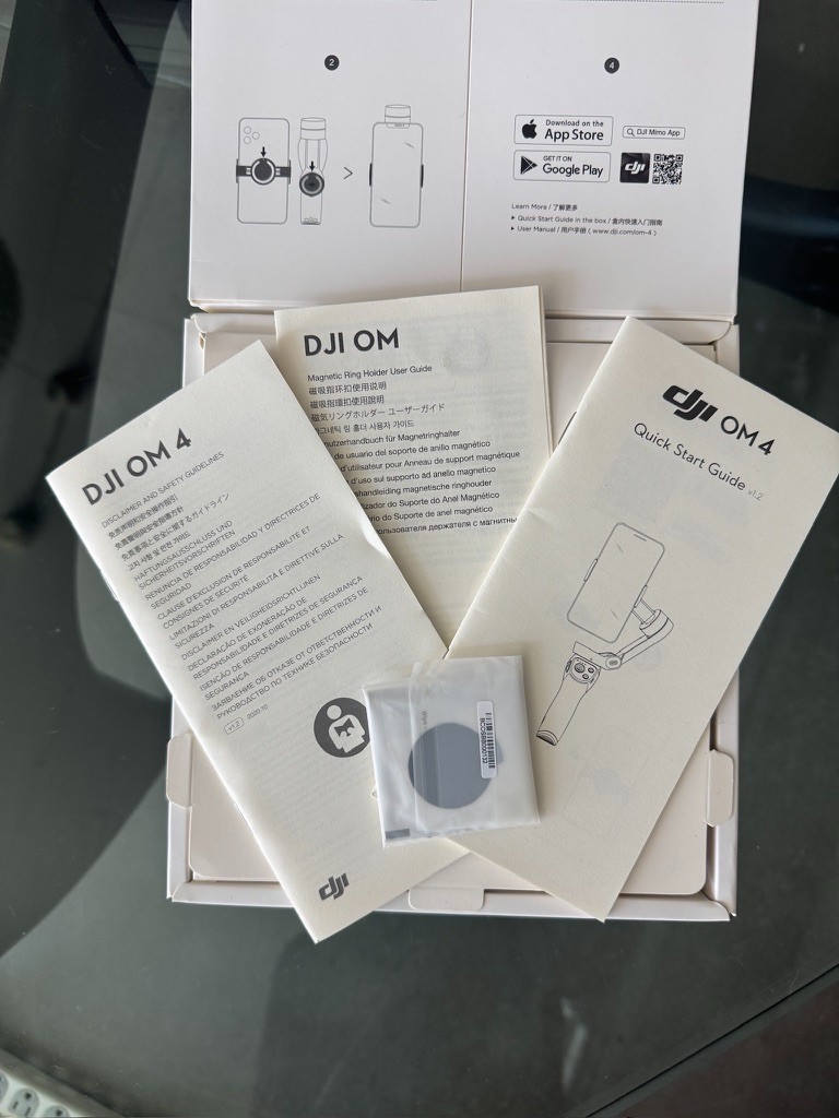 DJI OM 4 smartphone gimbal stabilizer kit.