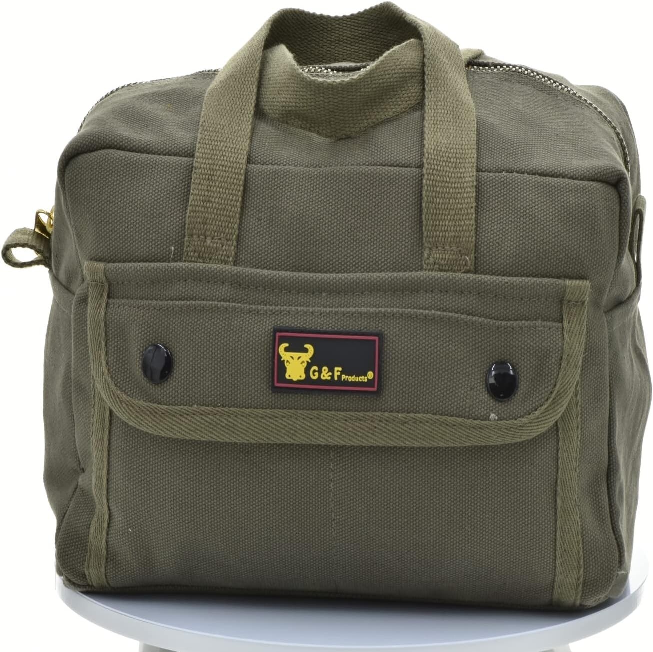 Fully Lined Water-Resistant Tool Bag - Olive Green Military Duffle Style