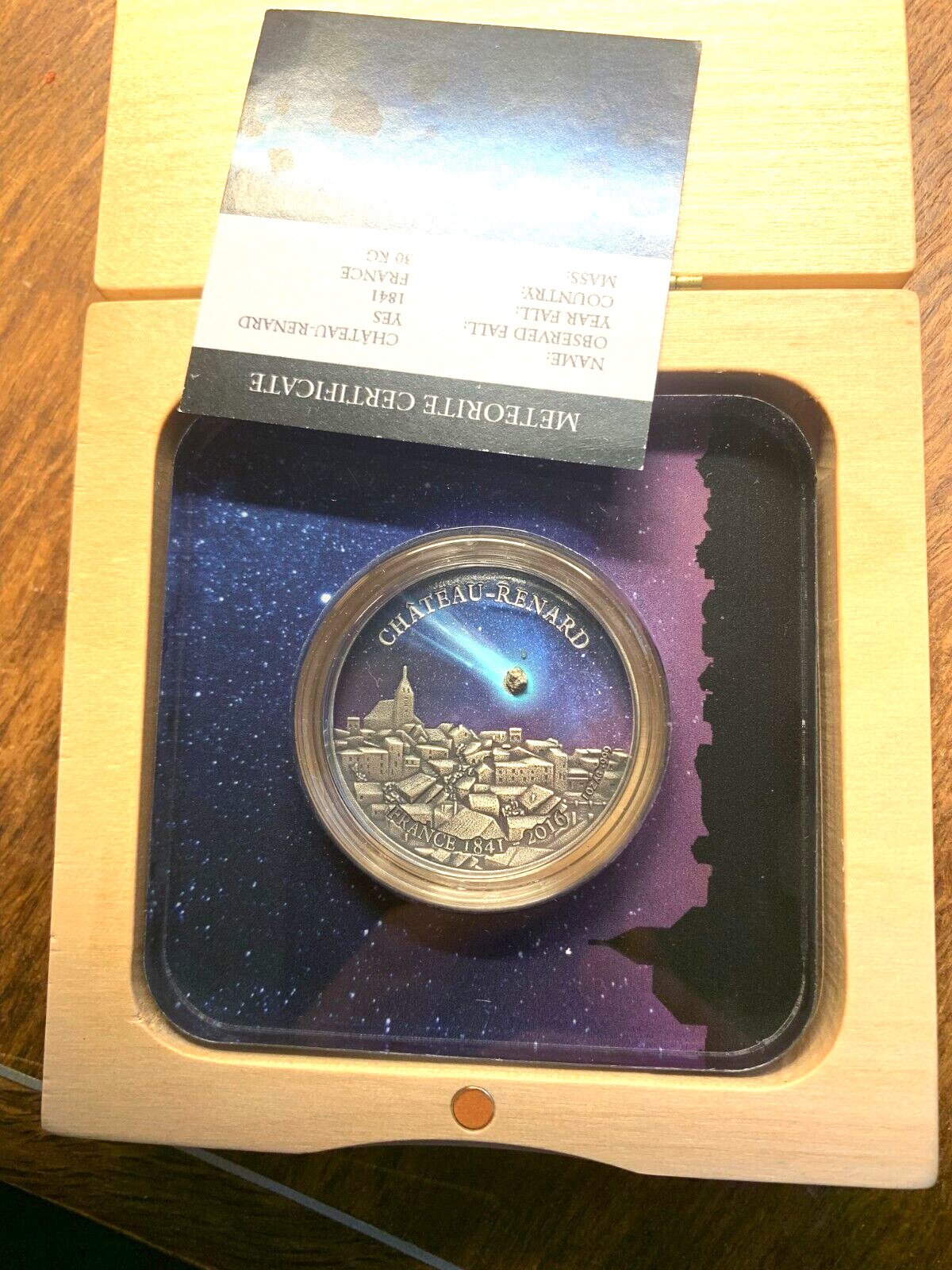 SILVER 1oz, METEORITE, CHATEAU RENARD, SILVER, B FASO ,1000 FRANCS