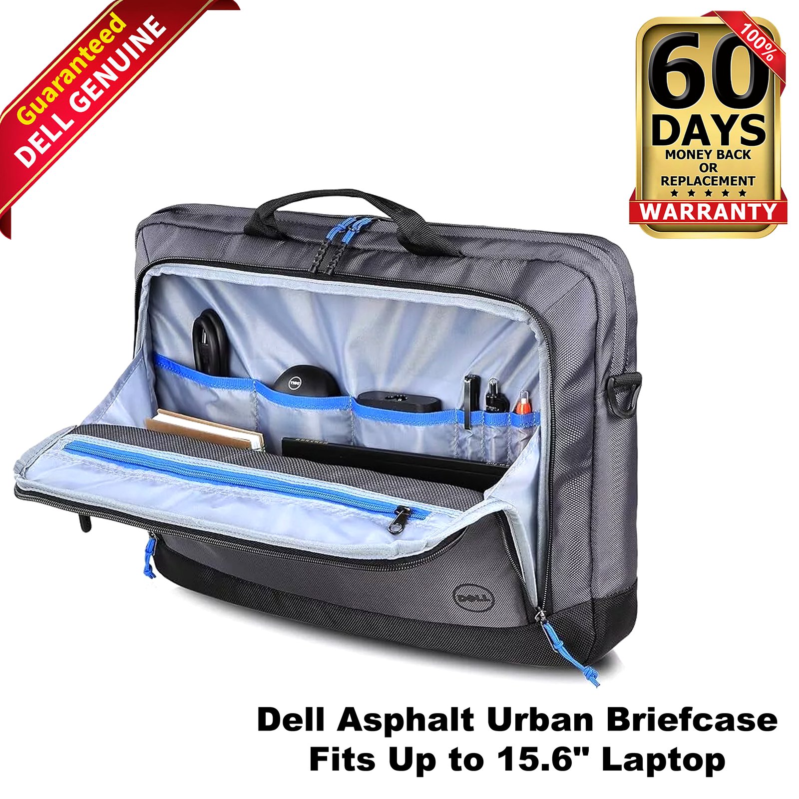 Dell Asphalt Urban Briefcase Notebook/Laptop Bag w/Strap -Fits Up to 15.6" XFJPM