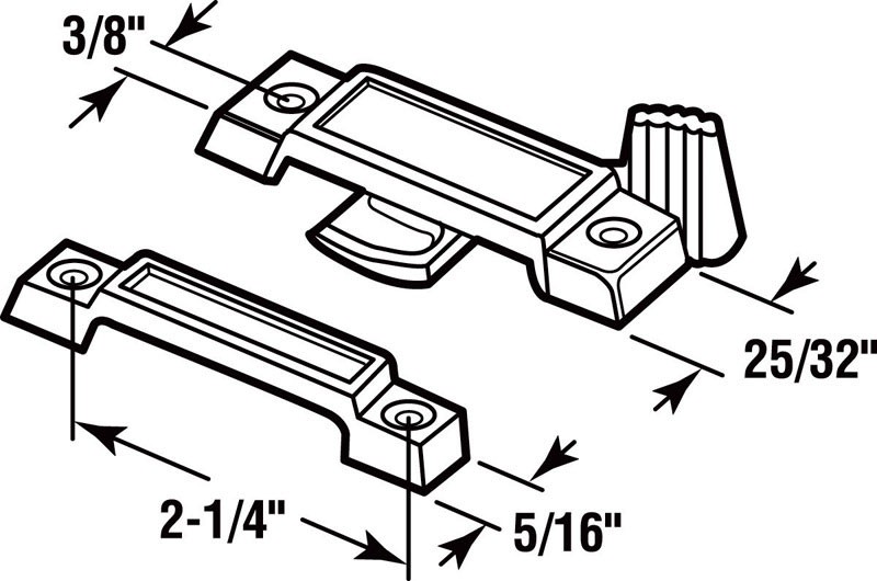 Prime-Line 17755 Black Die-Cast Zinc Universal Sash Lock 2.8 L x 1.1 W in.