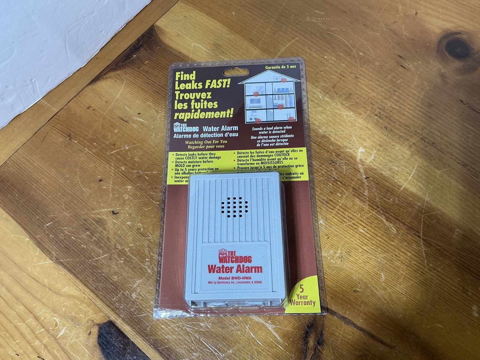 The Watchdog Water Alarm White Early Warning Leak Moisture Detector BWD-HWA New