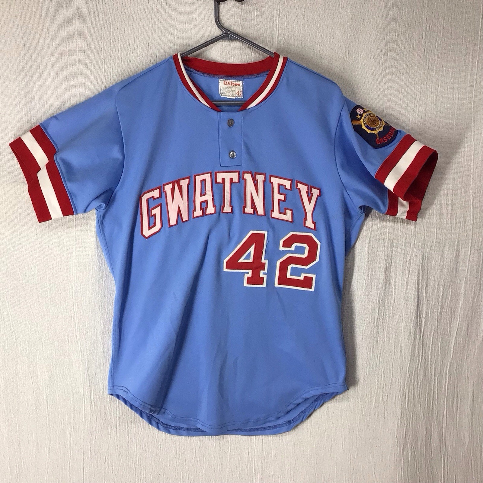 Vtg Wilson Baseball Jersey 1990 American Legion Size 42 #42 USA Little Rock AR