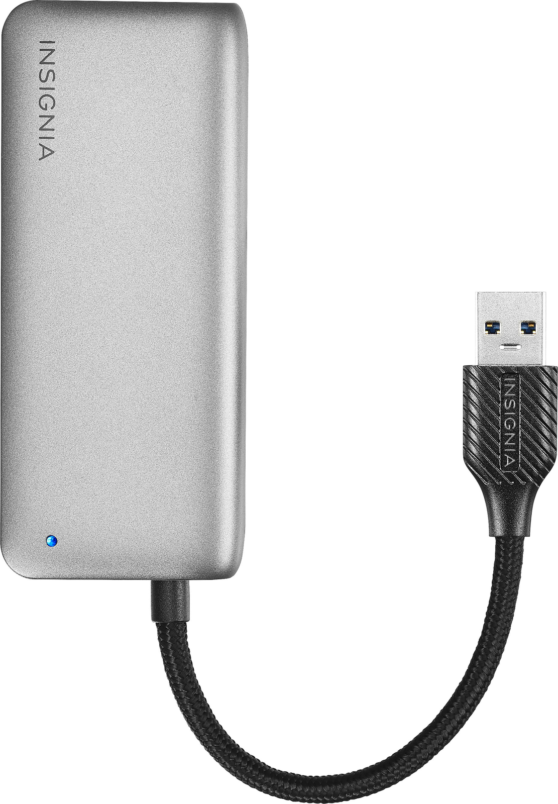 Insignia- 4-Port USB 3.0 Hub - Gray
