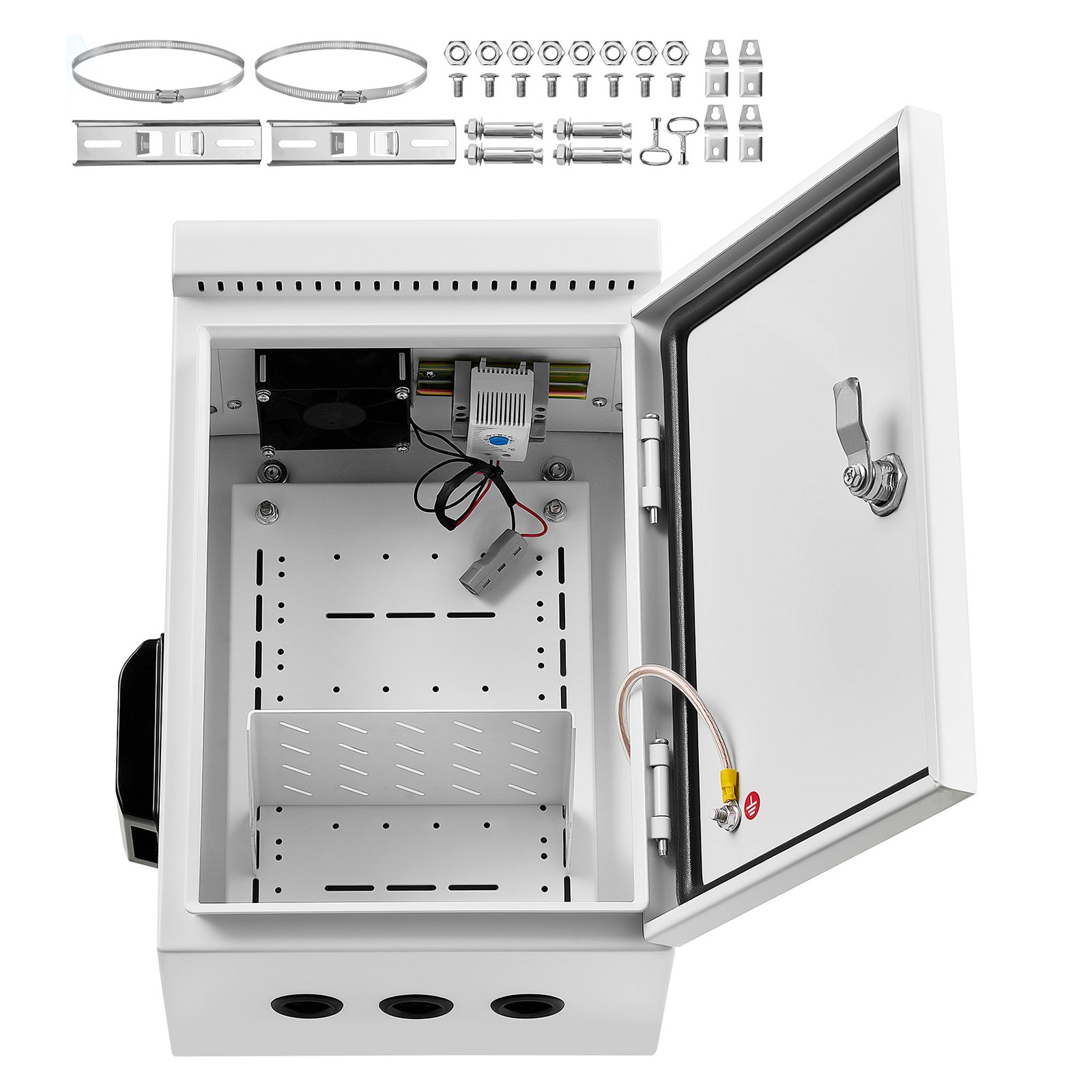 Uimoso Outdoor Electrical Enclosure, Cold-Rolled Steel, 15.75x11.81x7.87 in