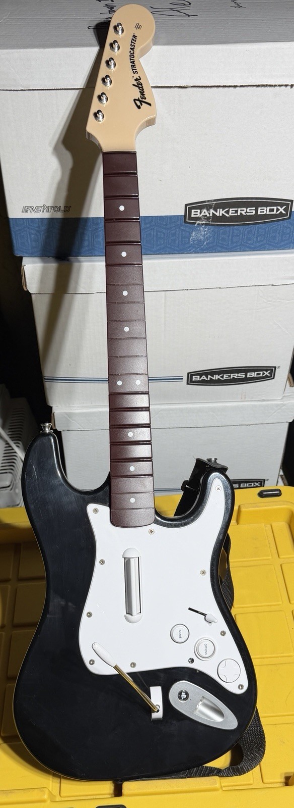 Black Fender Stratocaster Harmonix Rock Band 4 Guitar for PS4 w/ Strap 91261