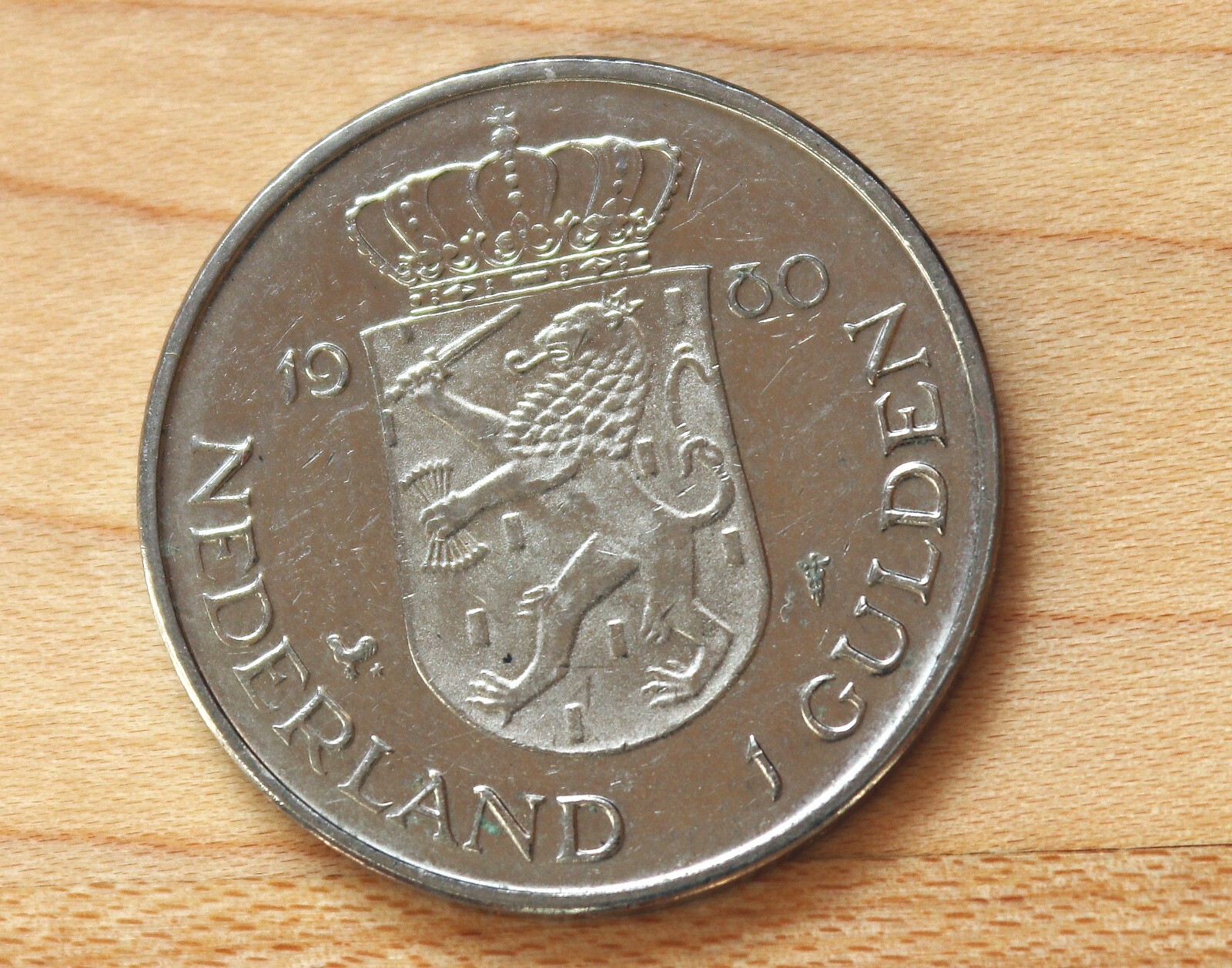 1980 Netherlands 1 Gulden Nickel Investiture of New Queen