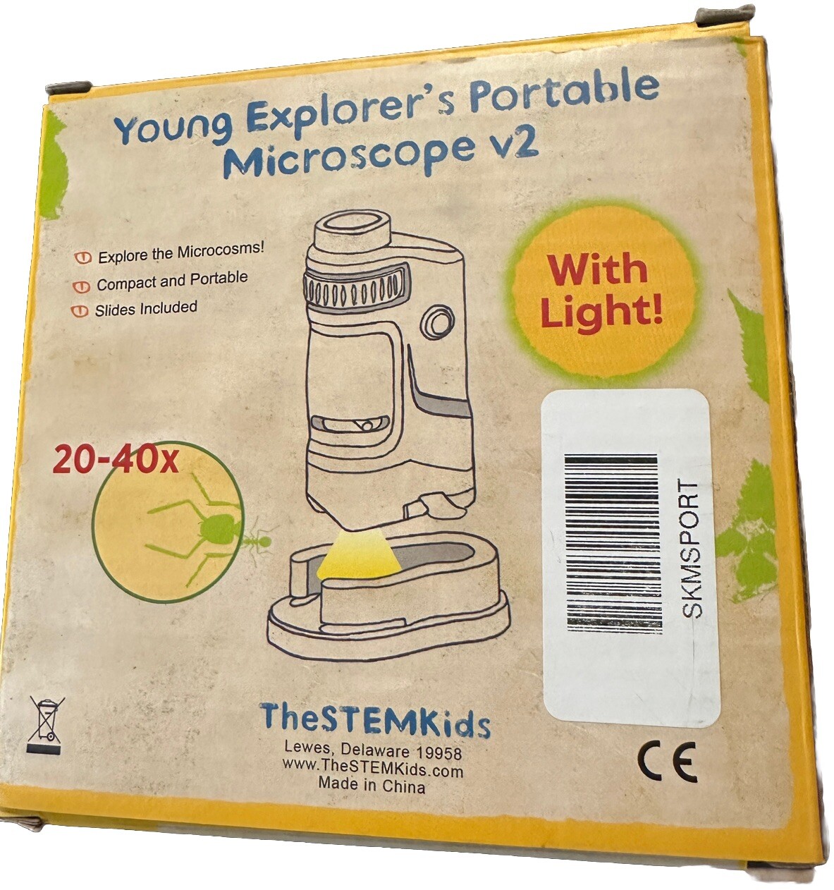 Portable Microscope by TheStemKids 20-40x Magnification Open Box