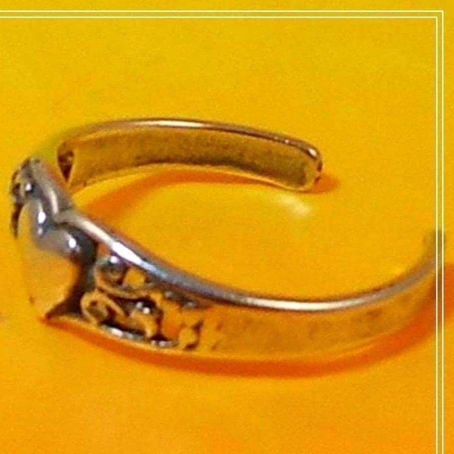 Sterling Silver 925 Vintage 90s Heart Filigree Adjustable Toe Ring  Boho Jewelry