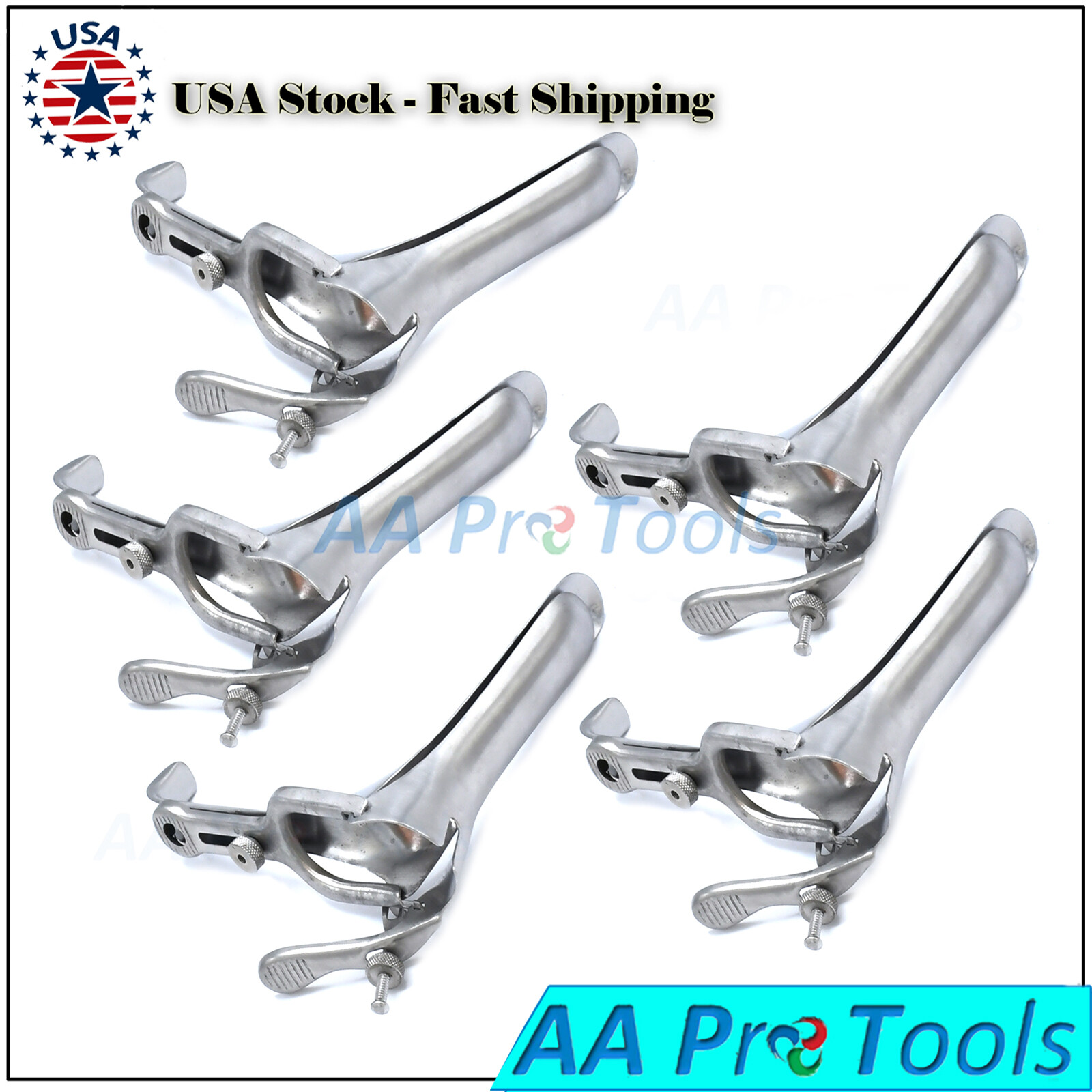 5 Pcs PEDERSON VAGINAL SPECULUM Size-Large Ob/Gynecology Hospital Medical Use