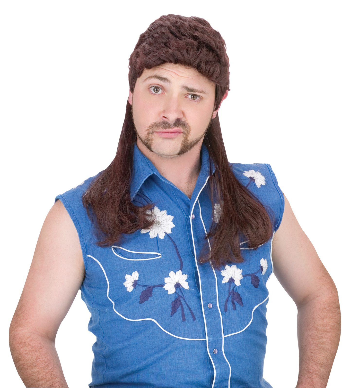 Mullet Super Brown Wig - Fun World