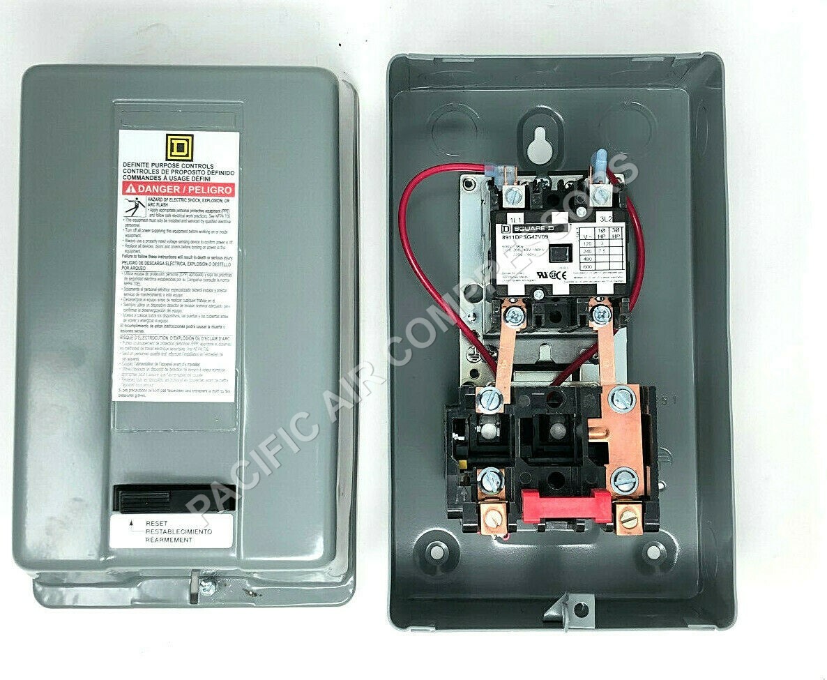 SQUARE D MAG STARTER & PRESSURE SWITCH 175 PSI 5HP SINGLE PHASE 208 / 240 VOLT