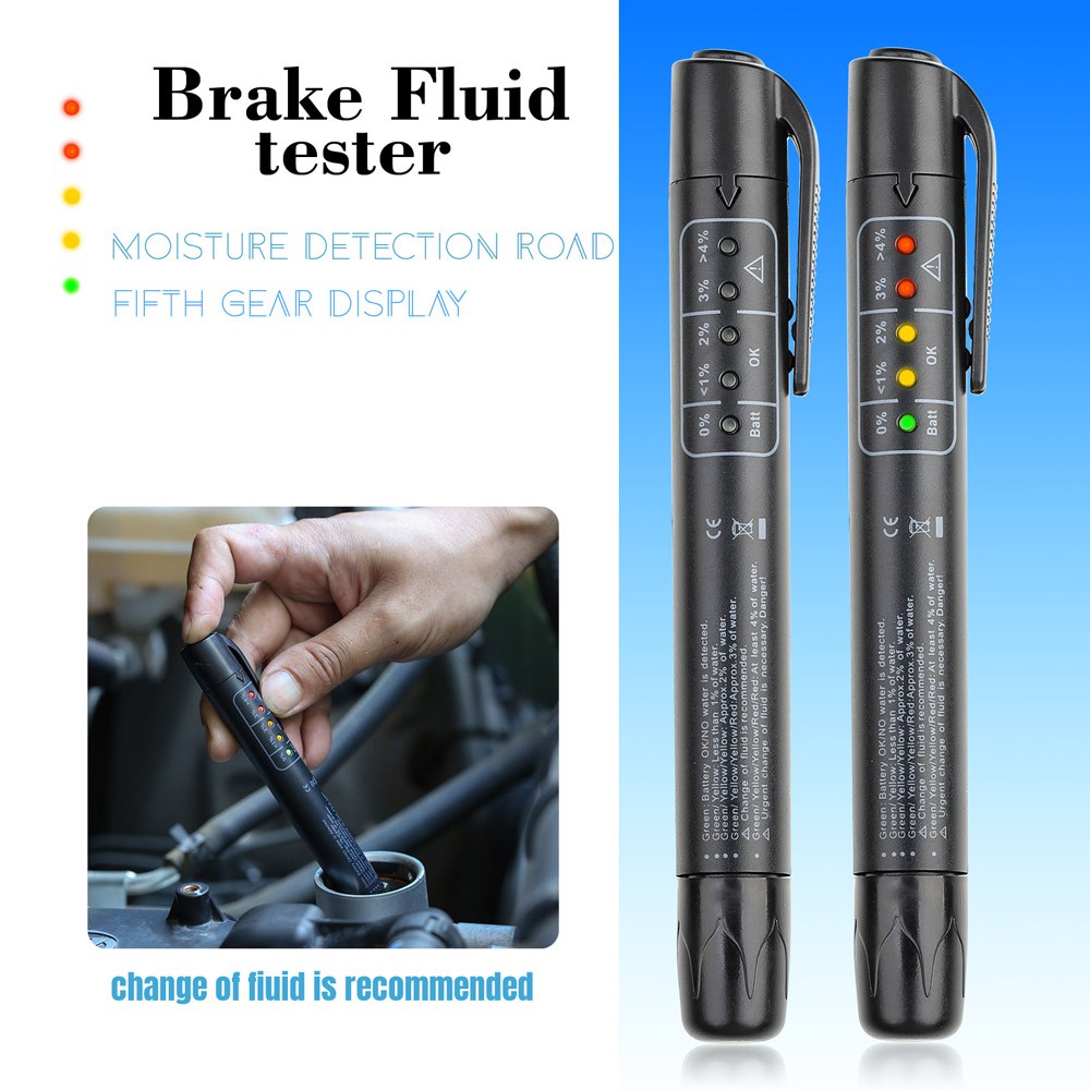 Brake Fluid Liquid Tester 5 LED Auto Brake Diagnostic Testing Tool for DOT3 DOT4