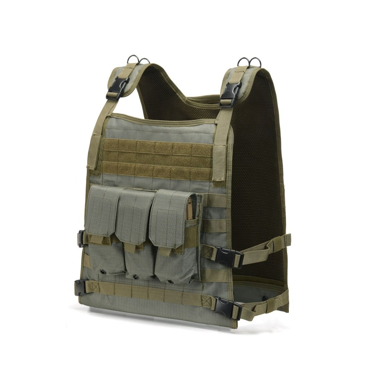 TSG Wildcat Plate Carrier for 10x12 or 8x10 Body Armor Plates MOLLE Vest Green