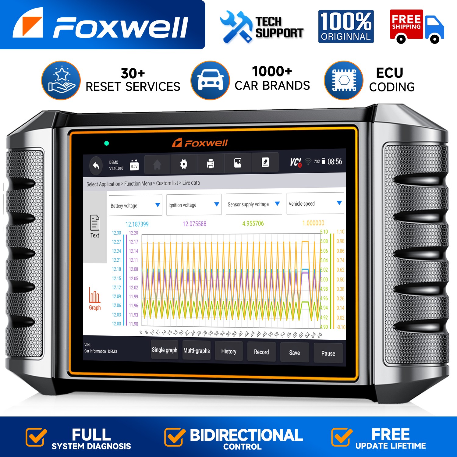 FOXWELL NT710 for Nissan Infiniti Car Diagnostic Tool ECU CODING OBD2 Scanner