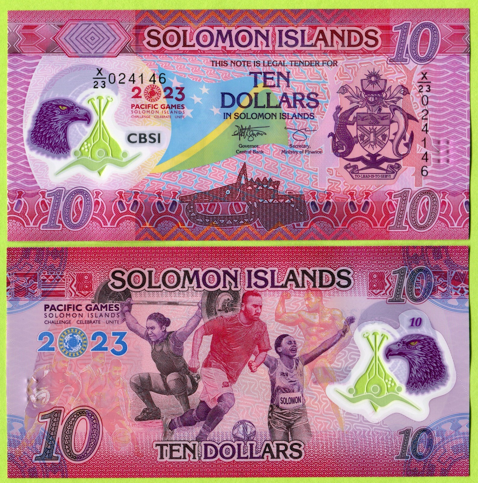 Solomon Islands 10 Dollars 2023 P39* AU - Polymer / Commemorative / Replacement
