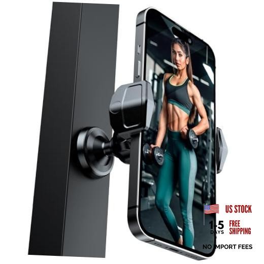360° Rotatable Gym Magnetic Phone Holder for Workouts
